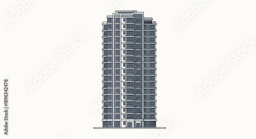 Modern apartment building with sleek design