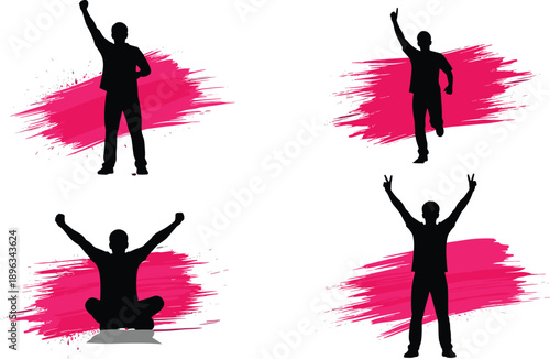 WebSilhouette of a person stage diving over a cheering crowd of fans during a live music concert with blue and green splash background