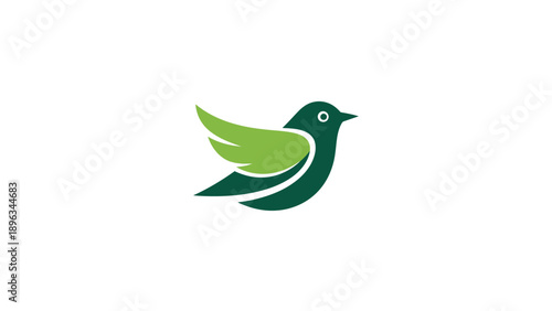 Green Bird Logo Illustration Design.