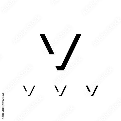 Letter V, digital alphabet cyber font, including set of three different set letters, regular, medium, semi bold, vector illustration 10EPS