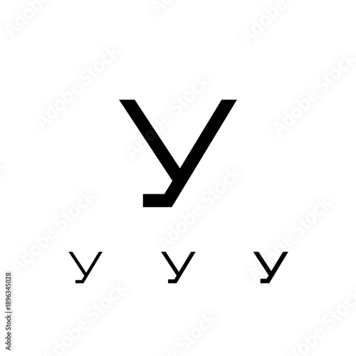 Letter Y, digital alphabet cyber font, including set of three different set letters, regular, medium, semi bold, vector illustration 10EPS