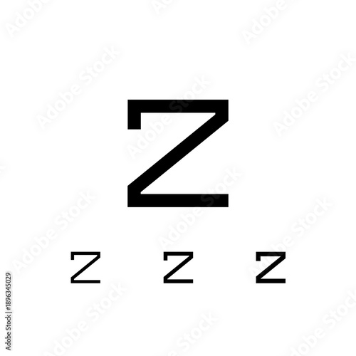 Letter Z, digital alphabet cyber font, including set of three different set letters, regular, medium, semi bold, vector illustration 10EPS