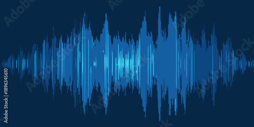 Abstract blue waveform representing sound or audio visualization