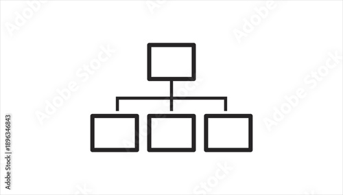 Simple Organizational Chart with Four Subordinate Boxes.