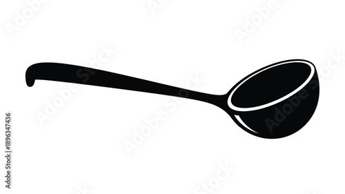 a simple black spoon illustration against a white background silhouette