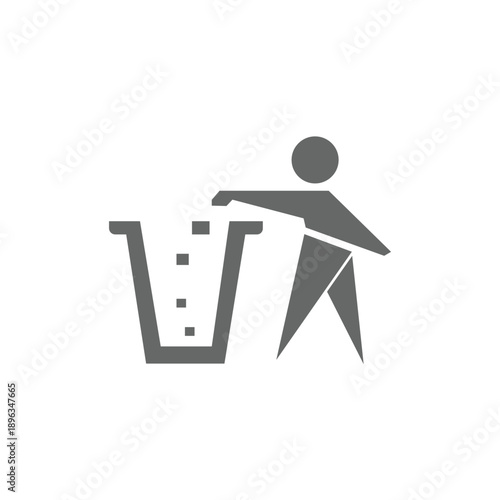 icon vector trash template design trendy