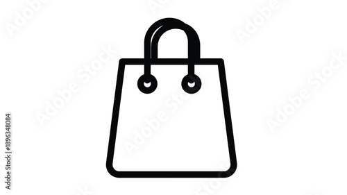 a simple black and white illustration of a handbag presented as a silhouette