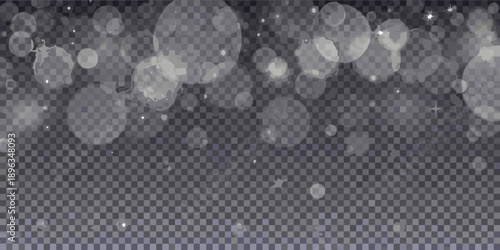 Abstract bokeh background with blurred lights and a transparent gradient