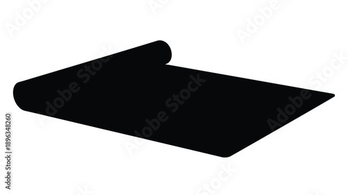 a simple black abstract shape resembling a folded piece of paper silhouette