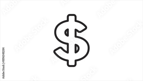 Simple black dollar sign icon on white background.