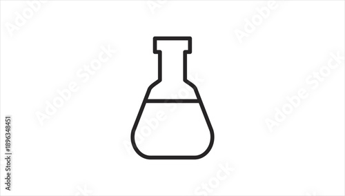 Simple black line drawing of a laboratory flask.