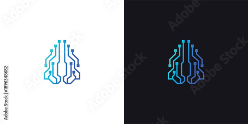 Science laboratory vector logo design