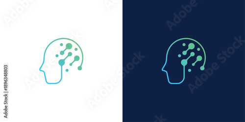 Human brain vector logo design