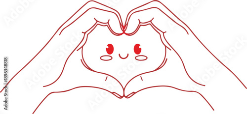Hand Heart Love: Cute Minimalist Gesture Illustration