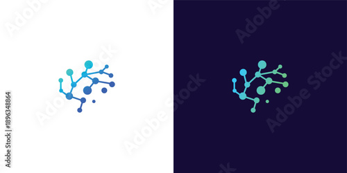 Abstract human brain idea vector logo design