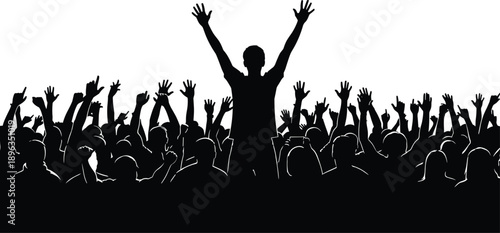 WebLarge Group of Diverse People Silhouettes Jumping in Air with Joy Success and Celebration Concept Isolated on White Background for Corporate Achievement and Freedom