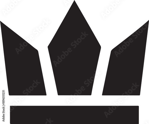 Competitive Advantage crown icon, solid geometric blocks, symbolizing leadership and dominance