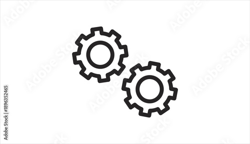 Simple black gear icons on white background.
