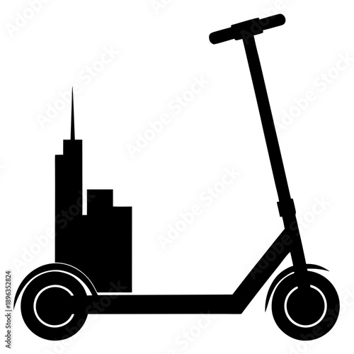 Electric Scooter Urban Micro Mobility Silhouettes