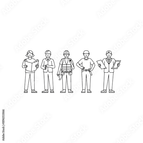 Diverse group of professionals standing together confidently