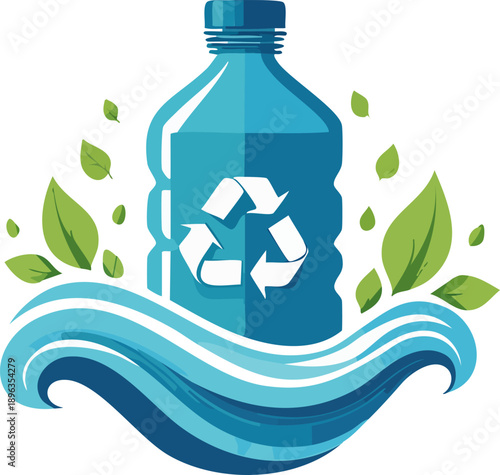 Abstract Geometric Sea Icon for Eco Innovation