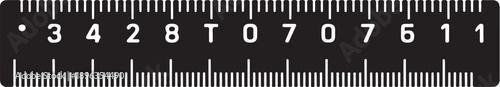 Black and white ruler with traced numbers