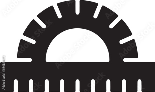 Black and white semicircle with radial lines and base