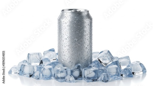 Refreshing beverage in an icy can