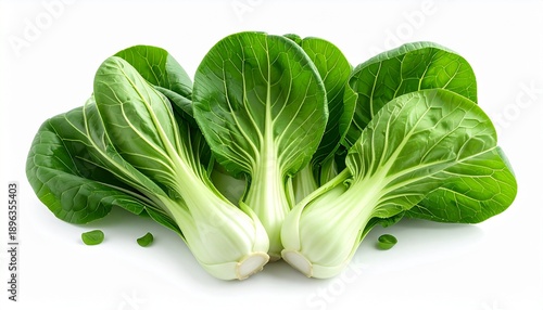 Fresh green bok choy or pak choi isolated on white background