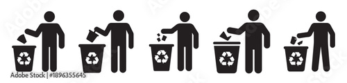 Garbage Disposal and Recycling Icon Set Vector eps 10