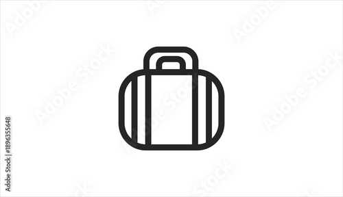 Simple black line drawing of a suitcase or travel bag.