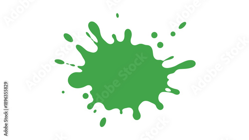 Green paint splatter on a white background