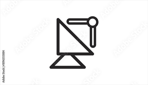 Simple line icon of a computer monitor with a magnifying glass.