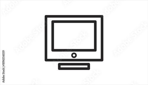 Simple black line illustration of a computer monitor on a white background.