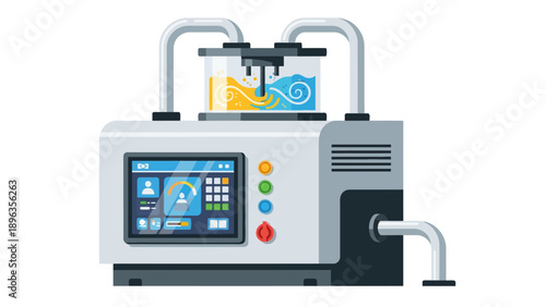 Industrial machine with touchscreen and mixing chamber