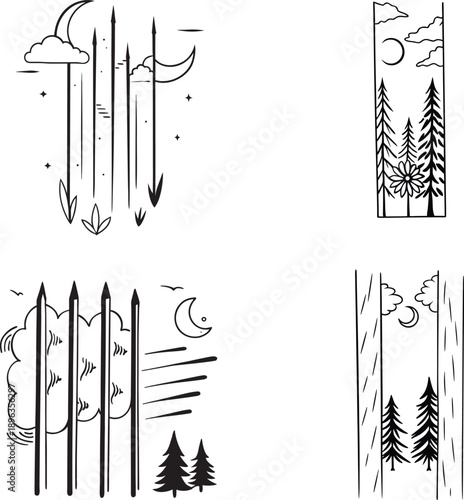 Abstract representation of a vector file as a placeholder on a clean white background