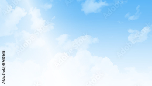 Background with clouds on blue sky. Vector background