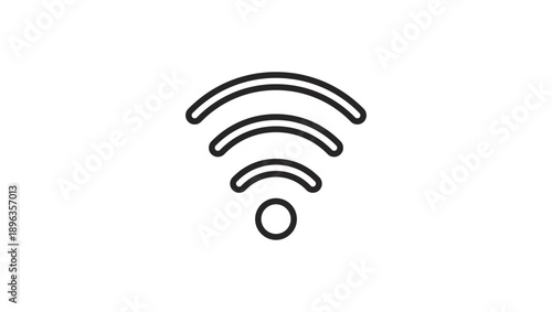 Simple Wi-Fi signal icon on white background.