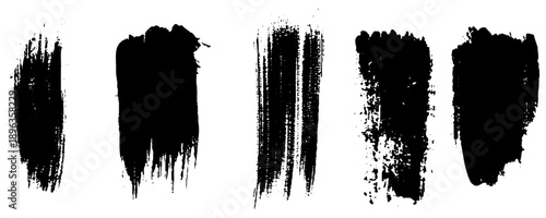 Grunge brush vector. Abstract black spots on white background. 