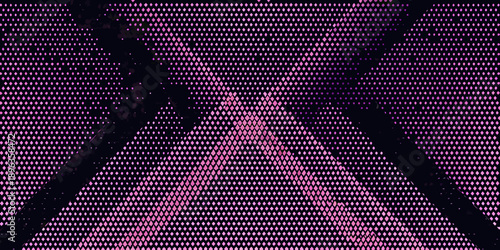Abstract pink and black digital art resembling converging railway tracks