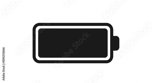 Black battery icon indicating low power or empty charge.