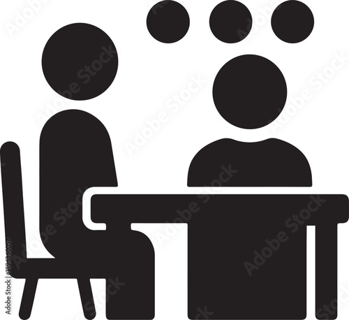 Interview Table icon with human shapes and rating dots, symbolizing structured scoring