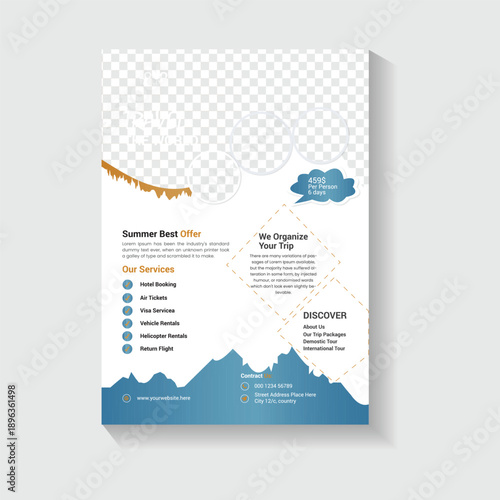 Modern Travel Flyer Template Design