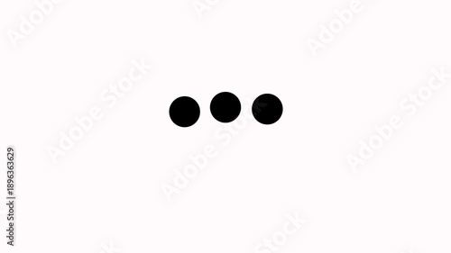 Three dot looping loading animation on white transparent background. UI progress indicator. Animation loading bar 3 dots looping progress icon with alpha channel