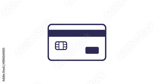 Simple credit card icon with chip and signature.