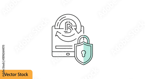 Secure Bitcoin wallet with shield protection icon.
