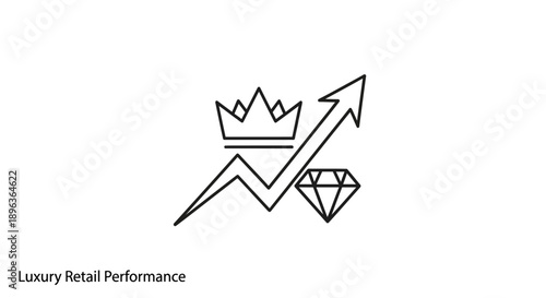 Luxury Retail Performance Growth Chart with Crown and Diamond.