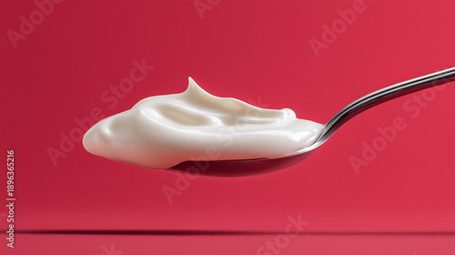 spoon of yogurt with spoon