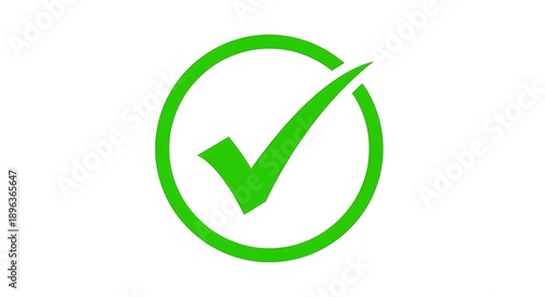 Free Download ​A vibrant green check mark icon inside a circle on a white background representing successful verification and completion. - GFXLoad
