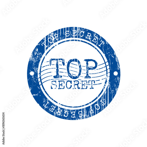 Top secret blue rubber stamp.